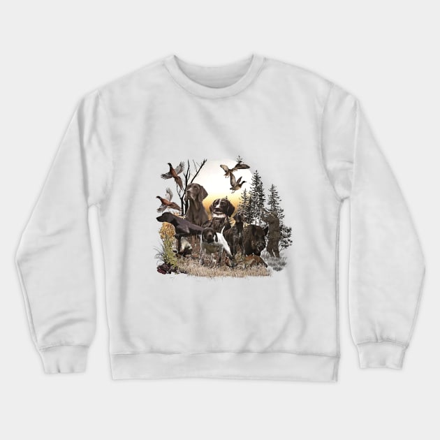 Deutsch Kurzhaar Crewneck Sweatshirt by German Wirehaired Pointer 